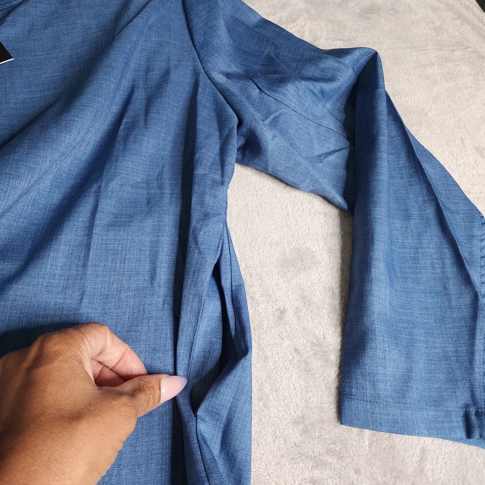 Coofandy Men 2 Piece Stretch Suit Set Slim Fit Lapel Jacket & Match Pants L Blue - Picture 7 of 16